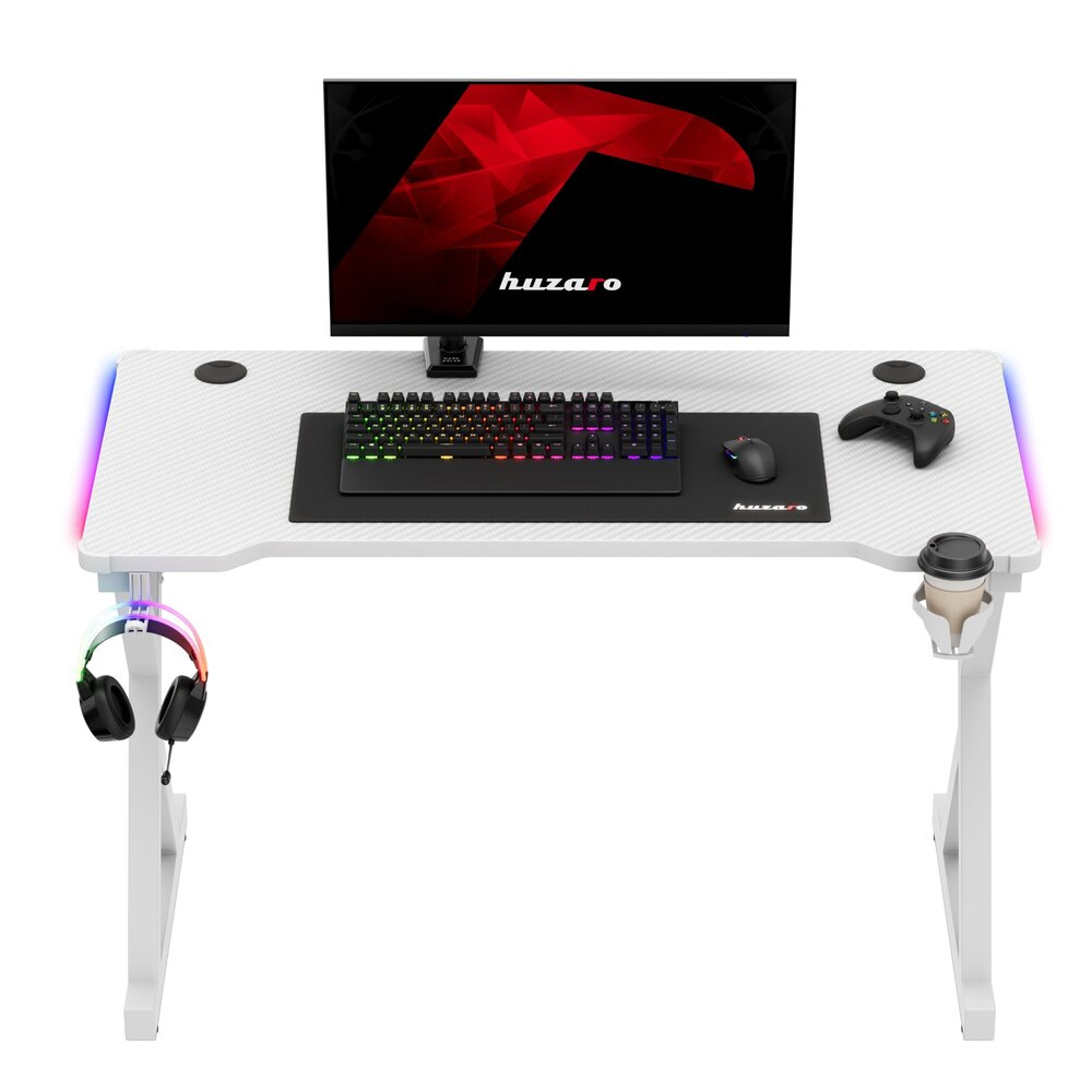 Huzaro Hero 2.3 RGB Gaming Desk, White