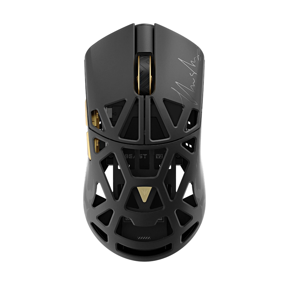 WLMouse Beast X V2 Max, Omron Opticals Switches, Black & Gold