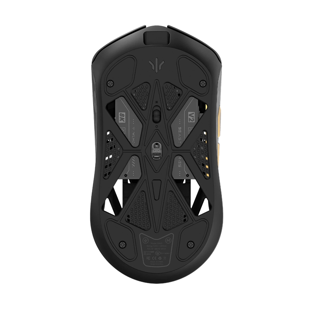 WLMouse Beast X V2 Medium, Omron Opticals Switches, Black & Gold