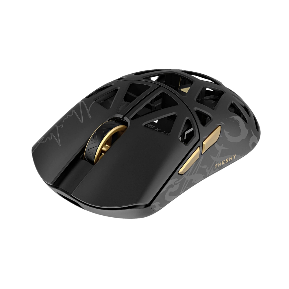 WLMouse Beast X V2 Medium, Omron Opticals Switches, Black & Gold