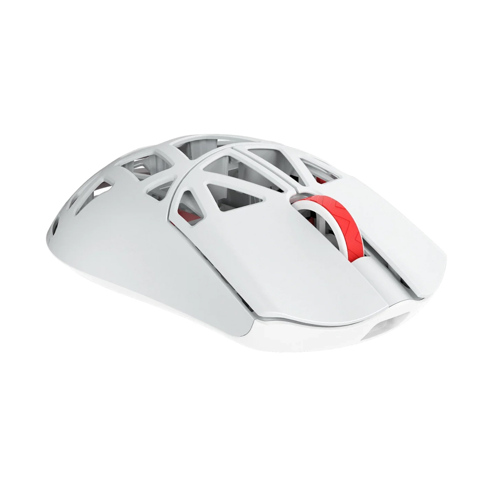 WLMouse Beast X V2 Medium, Omron Opticals Switches, White & Red
