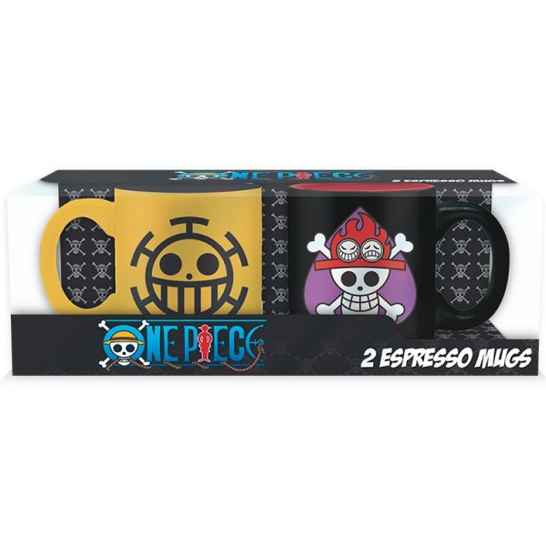 Abystyle One Piece - Ace & Trafalgar Emblems Mug Set of 2, 110 ml