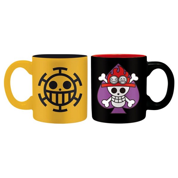 Abystyle One Piece - Ace & Trafalgar Emblems Mug Set of 2, 110 ml