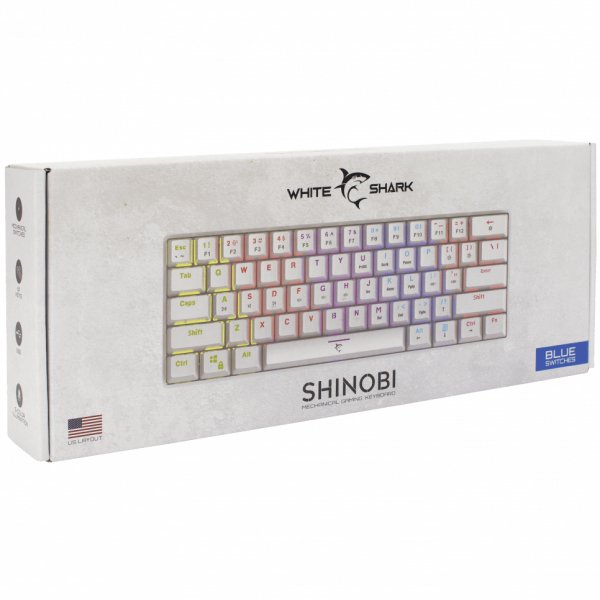 White Shark Shinobi Blue Switch, White, US