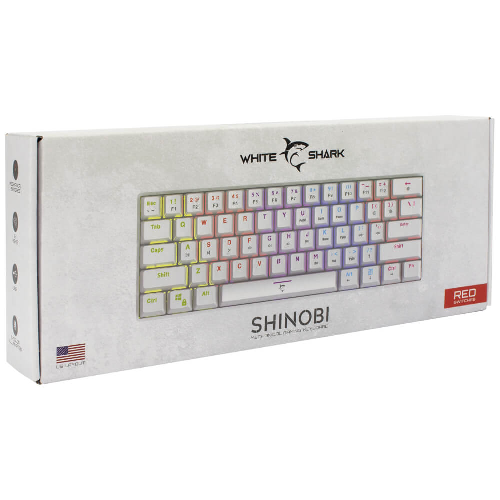 White Shark Shinobi Red Switch, White, US