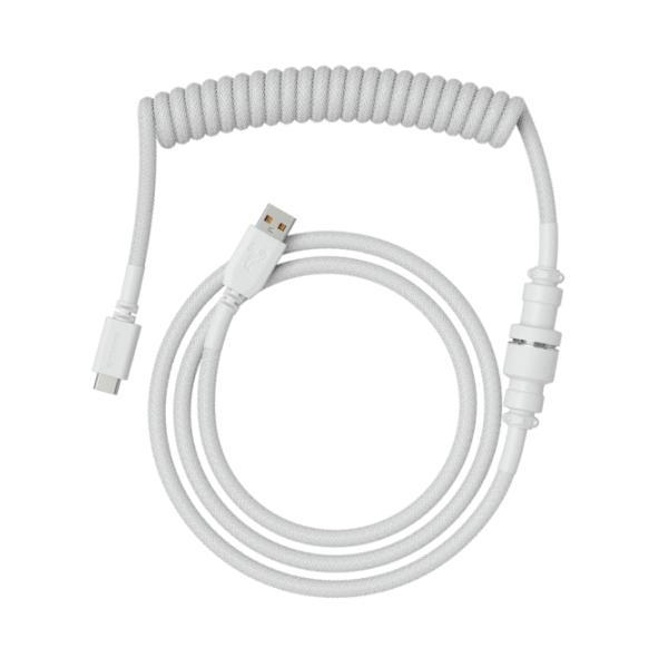 Glorious PC Gaming Race Coiled Cable, USB-C to USB-A, White