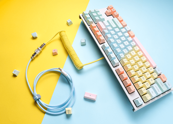 Ducky Premicord Cable, USB-C to USB-A, Cotton Candy