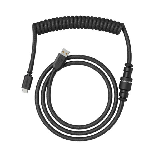 Glorious PC Gaming Race Coiled Cable, USB-C to USB-A, Black