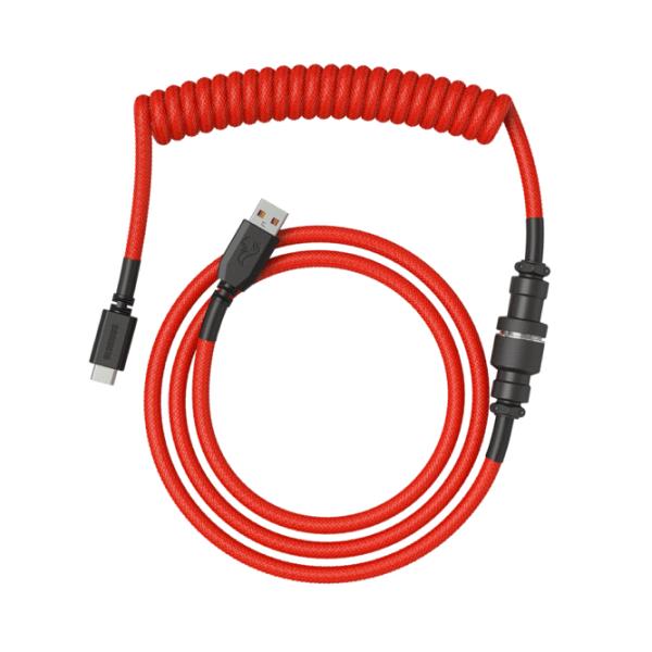 Glorious PC Gaming Race Coiled Cable, USB-C to USB-A, Red