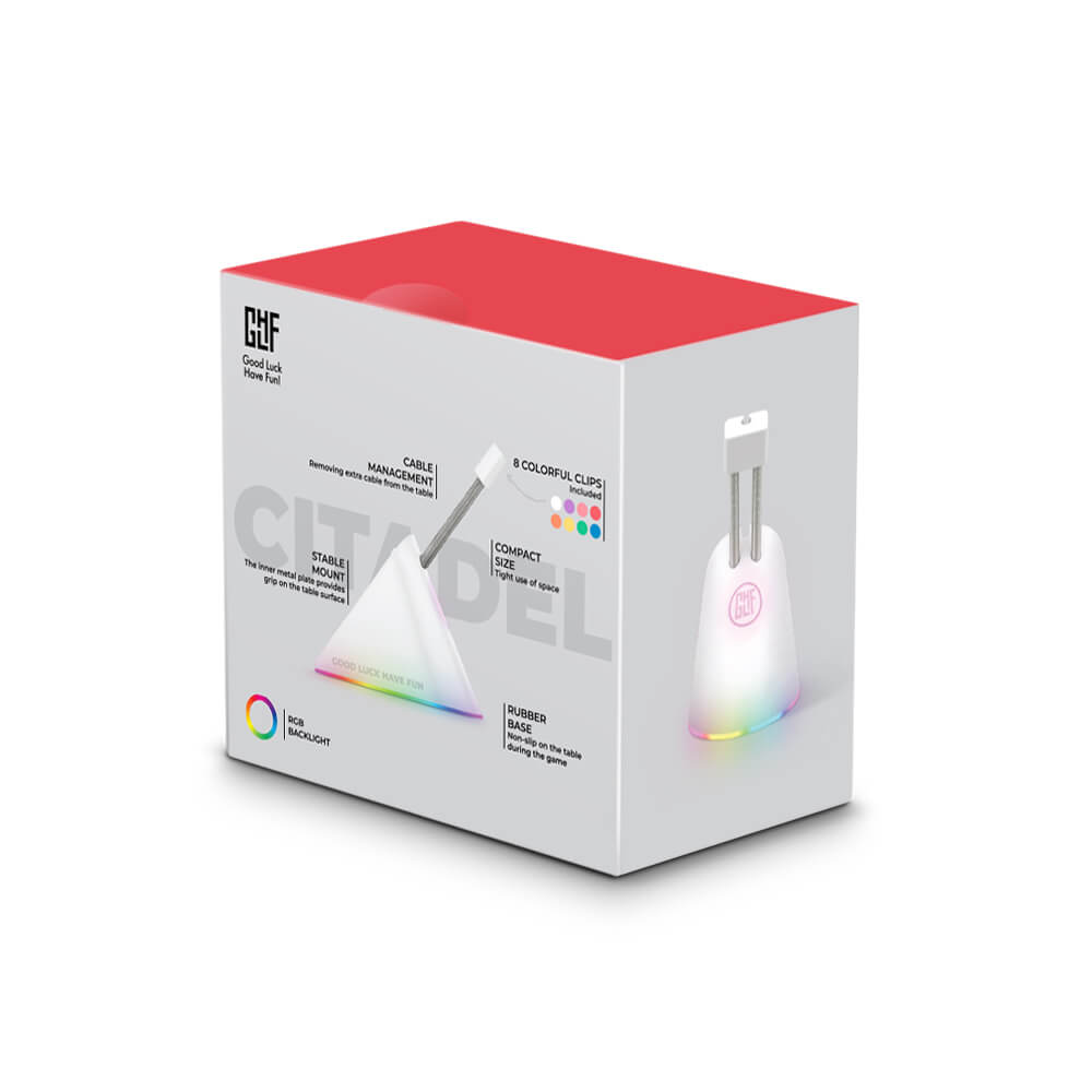 GLHF - Citadel Mouse Bungee Colorful, 8 clips, White, RGB