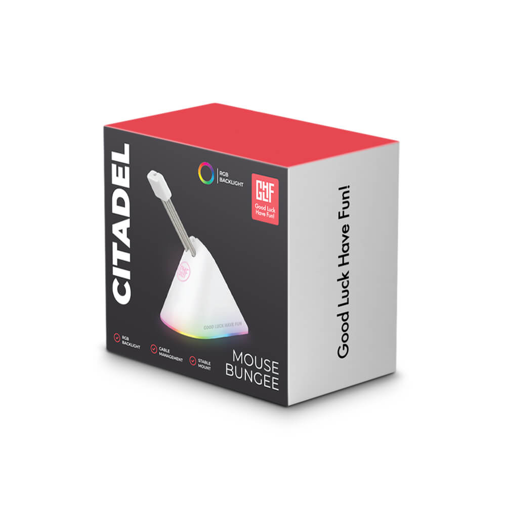 GLHF - Citadel Mouse Bungee Colorful, 8 clips, White, RGB